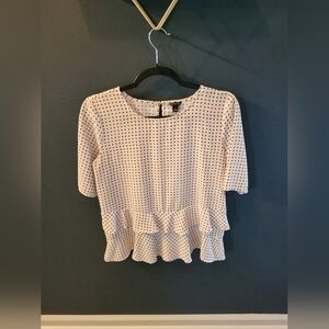 Ann Taylor Peplum Style Blouse Size Small